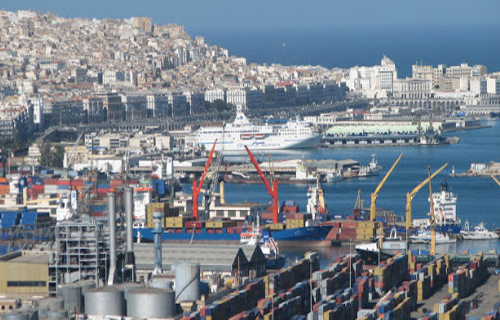 The port of Algiers below the city
